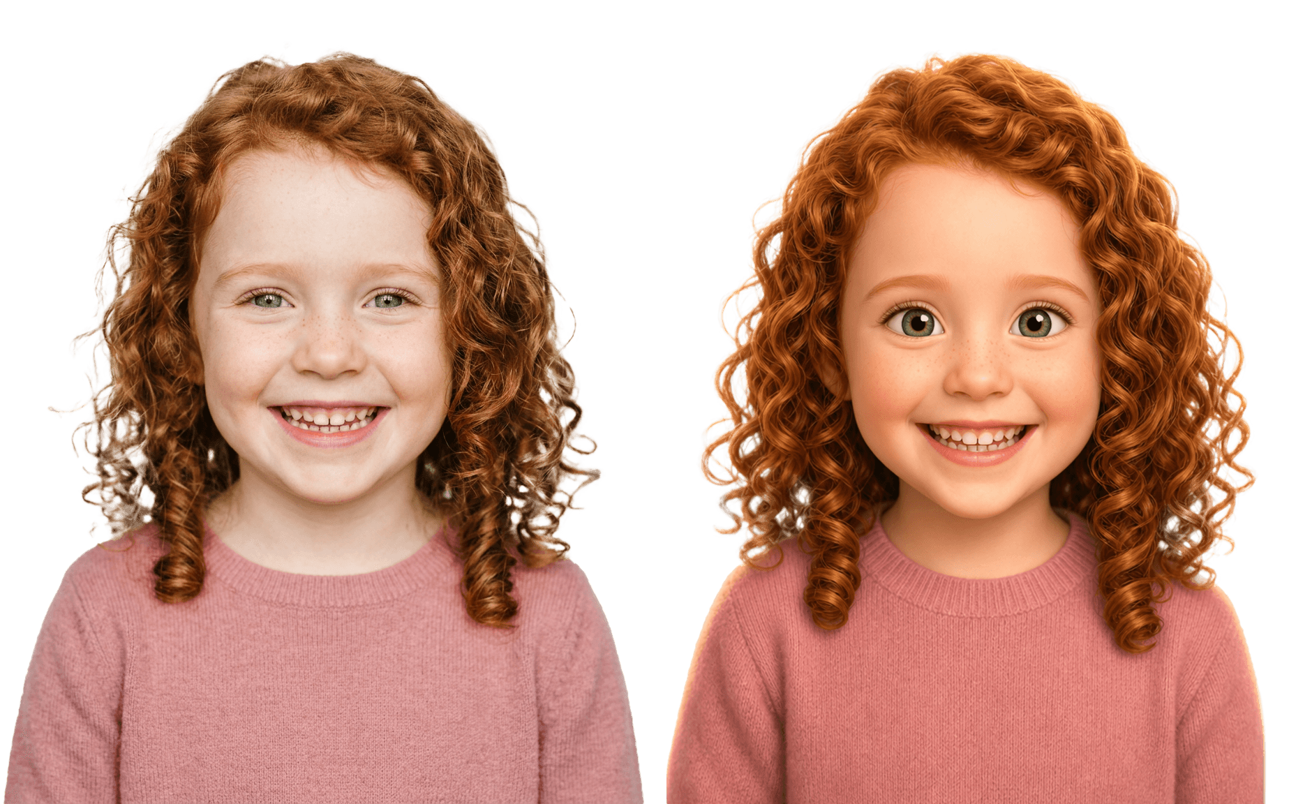 Photo of Lily transformed into an illustration