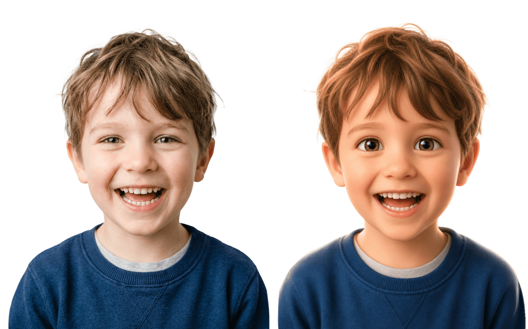 Photo of Liam transformed into an illustration