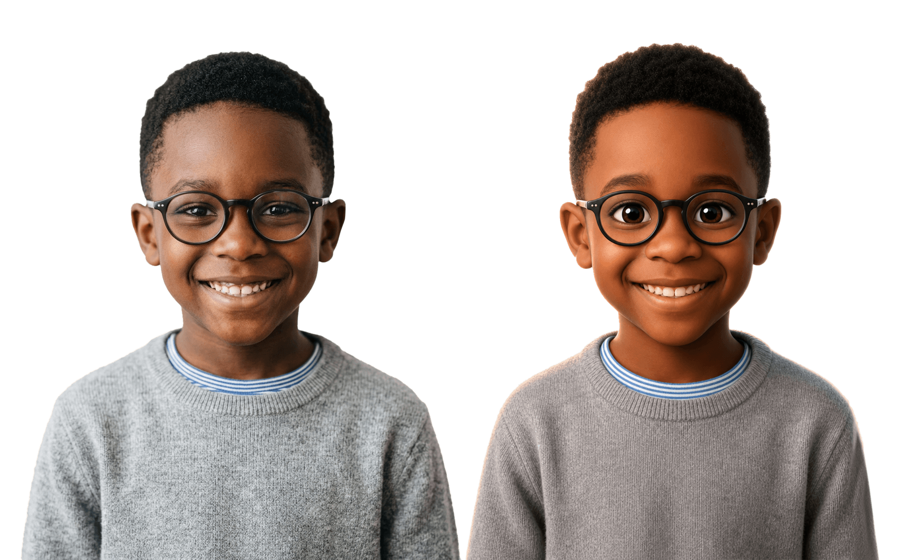 Photo of Noah transformed into an illustration