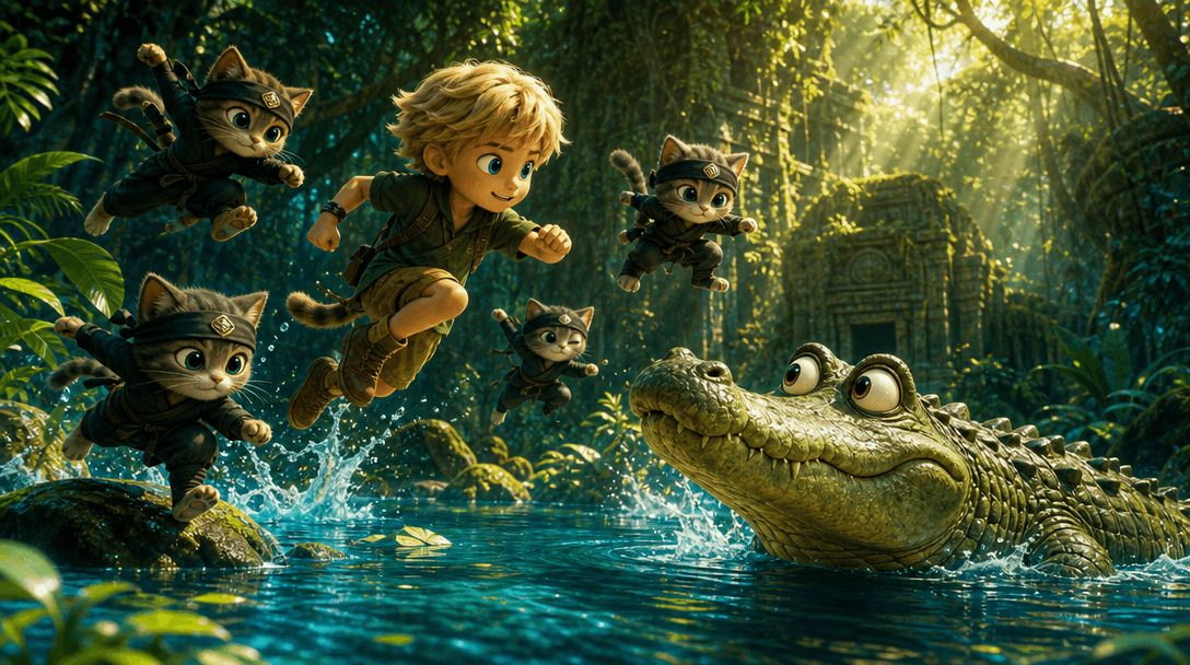 Samuel, 6 years old, hero of his own illustrated story